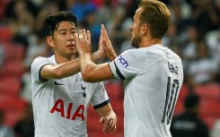 Harry Kane (right) will play against former strike partner Son Heung-min (left) in Seoul in August