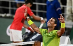 Winning feeling: Rafael Nadal reacts after defeating Novak Djokovic in the 2022 quarter-finals at the French Open 