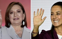 Rival presidential candidates Xochitl Galvez (L) and Claudia Sheinbaum are vying to become Mexico's first woman president