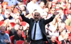 Manchester City manager Pep Guardiola reacts during the FA Cup final