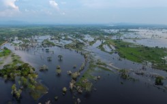 An aerial view of the flooding in the northern La Mojana region of Colombia