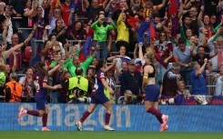 Barcelona defeated Lyon to win the women's Champions League final on Saturday, beating the French side for the first time