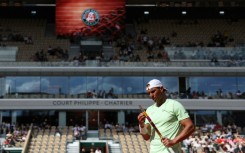 Keep playing?: Rafael Nadal takes part in a practice session