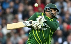 Can't take the pace: Pakistan's Azam Khan is out for a duck after gloving a bouncer from England fast bowler Mark Wood to wicketkeeper Jos Buttler at The Oval 