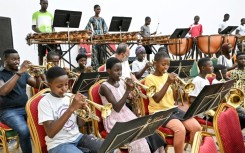 Children from a rural town in Ivory Coast have been brought together to play in a philharmonic orchestra