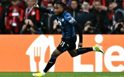 Nigeria forward Ademola Lookman celebrates scoring for Atalanta against Bayer Leverkusen in the 2024 Europa League final in Dublin. 