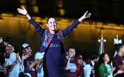 Claudia Sheinbaum celebrates after being elected Mexico's first female president