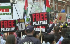 Londoners march in support of Palestinians in bombarded Gaza