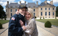 100-year-old American World War II veteran Harold Terens married his fiancee 96-year-old Jeanne Swerlin in Normandy, northwestern France