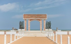 Ouidah is scattered with memorials to the slave trade like the "The door of no return" where slaves departed on ships