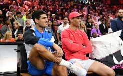 Carlos Alcaraz (L) and Rafael Nadal (R) will be lining up next to each  other at the Paris Olympics 