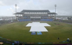 Rain pelts the field before England and Namibia's T20 World Cup match