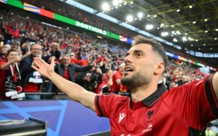 Nedim Bajrami celebrates after putting Albania ahead against Italy with the fastest ever goal at the Euros