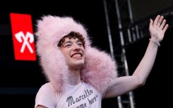 Nemo took to the stage in a giant pink fur hat