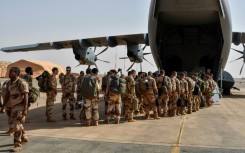 The last French soldiers board a French military plane to leave Niger on December 22, 2023