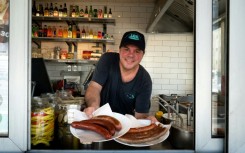 The fare at Leo's Wuerstelstand, Vienna's oldest operating sausage stand