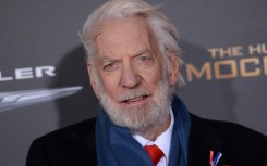 Canadian actor Donald Sutherland attends the premiere of 'The Hunger Games: Mockingjay - Part 2' at the Microsoft theatre in Los Angeles on November 16, 2015