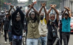 Protesters in the Kenyan capital earlier this week demonstrate against tax hikes