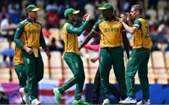 Joy of victory: South Africa celebrate their Super Eights win over England in a T20 World Cup match in St. Lucia 