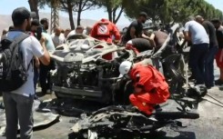 Aftermath following a deadly Israeli strike in eastern Lebanon