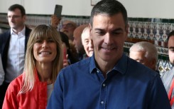 Facing questions: Spain's Prime Minister Pedro Sanchez and his wife Begona Gomez