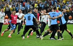 Uruguay celebrated a penalty shoot out victory over Brazil in their Copa America quarter-final on Saturday.