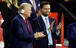 US presidential candidate Donald Trump next to his running mate J.D. Vance. AFP | KAMIL KRZACZYNSKI