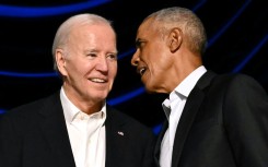 US President Joe Biden and former US president Barack Obama attend a campaign fundraiser in Los Angeles in June 2024