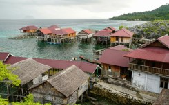 Stilt houses in the village of the Bajau sea nomads in Pulau Papan in Sulawesi