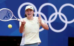 Poland's Iga Swiatek takes part in a training session at Roland-Garros