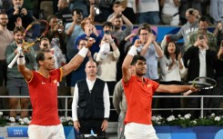 Dream team: Rafael Nadal and Carlos Alcaraz celebrate after beating Argentina's Maximo Gonzalez and Andres Molteni 