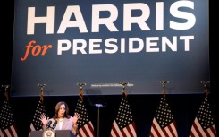 US Vice President and Democratic presidential candidate Kamala Harris speaks at a fundraising event in Pittsfield, Massachusetts, on July 27, 2024