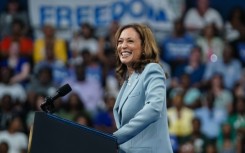 US Vice President Kamala Harris, the presumptive Democratic presidential nominee, told a large crowd in Atlanta, Georgia  that 'the baton is in our hands'