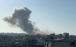 Smoke rises following Israeli strike on school compound in Gaza City