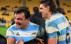 Argentina's Agustin Creevy (L) scored the winning try to seal a 38-30 win over New Zealand in Wellington last Saturday