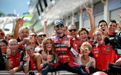 Francesco Bagnaia celebrates win number this season 