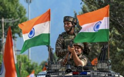 Indian troops take part in independence day celebrations in Srinagar this week