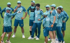 Pakistan's cricketers attend a training session at Rawalpindi Cricket Stadium ahead of the first Test against Bangladesh.