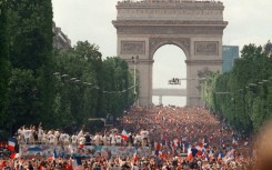 The Champs-Elysees, and its Arc de Triomphe, have often been a place of popular celebration of sporting events