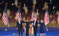 US Vice President and Democratic presidential candidate Kamala Harris speaks on the fourth and last day of the Democratic National Convention (DNC) at the United Center in Chicago, Illinois, on August 22, 2024.