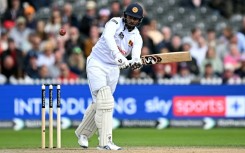 Stylish defiance: Sri Lanka's Kamindu Mendis clips the ball off his pads  at Old Trafford