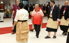 United Nations Secretary-General Antonio Guterres (C) attends the Pacific Islands Forum in Nuku’alofa on August 26, 2024.