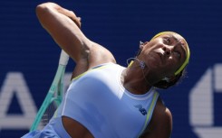 Defending champion Coco Gauff serves on the way to a US Open first-round victory over Varvara Gracheva