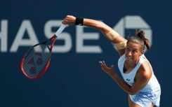 France's Caroline Garcia serves in her US Open first-round loss to Renata Zarazua