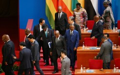 Leaders leave after the opening ceremony of the Forum on China-Africa Cooperation in Beijing's Great Hall of the People