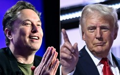 Elon Musk (L) endorsed Donald Trump in July