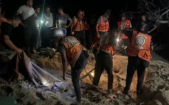 Gaza Civil Defense at scene of deadly strike in Al-Mawasi