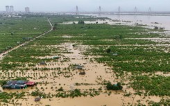 Floodwaters caused by Typhoon Yagi have destroyed crops across north Vietnam