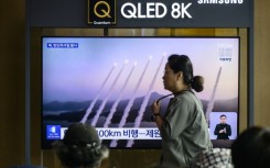 South Korean news channels showed video of previous missile launches on their morning broadcasts