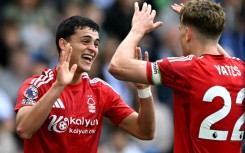 Nottingham Forest's Ramon Sosa celebrates after scoring the equaliser against Brighton